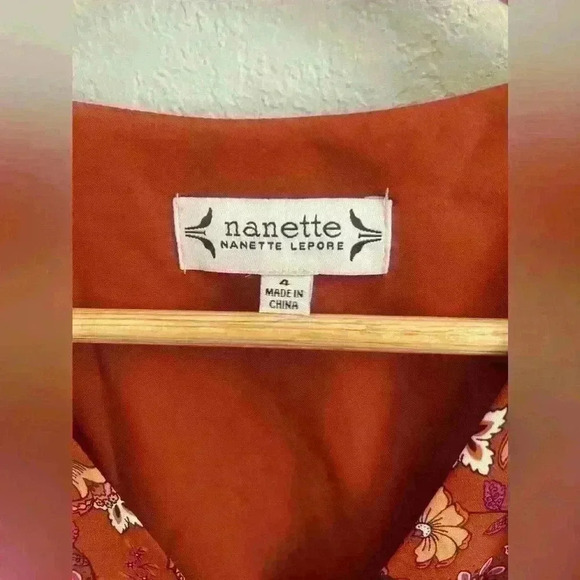 Nanette Lepore Floral Puff Sleeve Wrap Dressin Sierra Size 4 Vintage Inspired - Picture 3 of 11